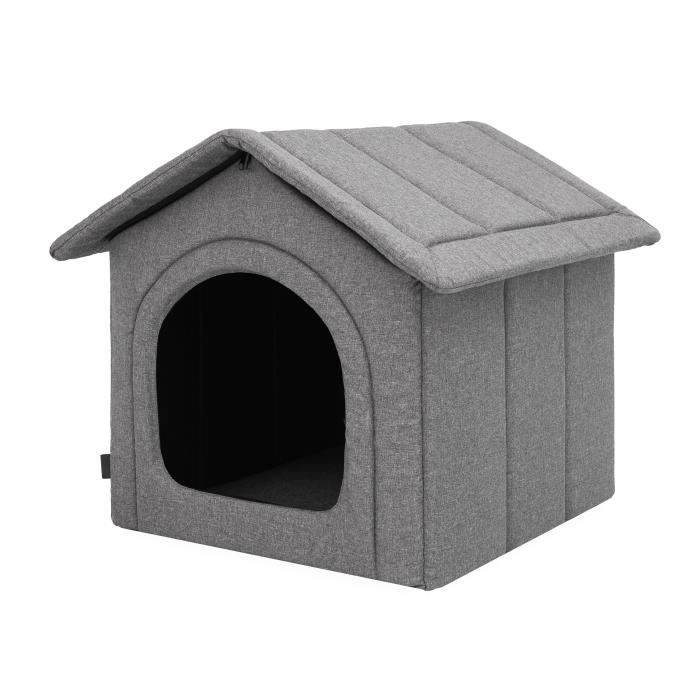 Niche pour animaux de compagnie coin pour chienXL: refuge pour animaux chenil pour chien R3 - 46 x 52 cm Lin écologique graphit