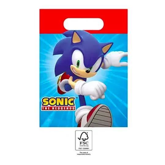 Sac de fête Sonic the Hedgehog Sega (4 pièces) Numéro d'article : PNN95665, Anniversaire enfants