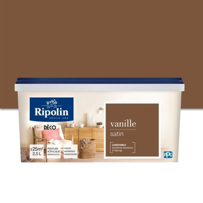 RIPOLIN Peinture Murale Toutes Pièces - Vanille Satin, 2,5L - Achat / Vente  peinture - vernis Peinture Vanille satin 2,5 L - Cdiscount