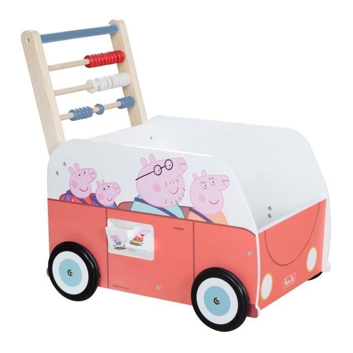 Trotteur B b Peppa Pig Bus et Chariot Enfant Horloge Boulier