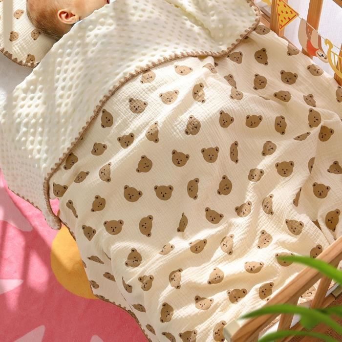 SALALIS couverture pour bébé douce Couverture pour bébé à dos pointillé mignonne respirante literie piece Conception dours