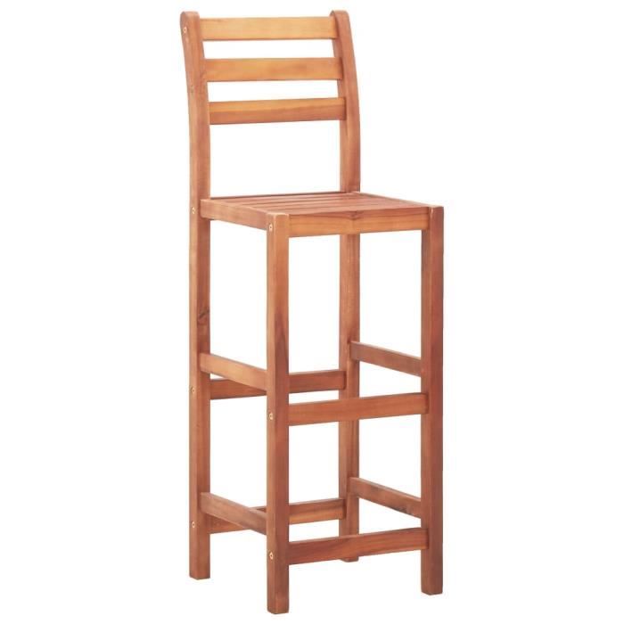 chaises de bar 2 pcs bois d'acacia solide - salalis - dp22343