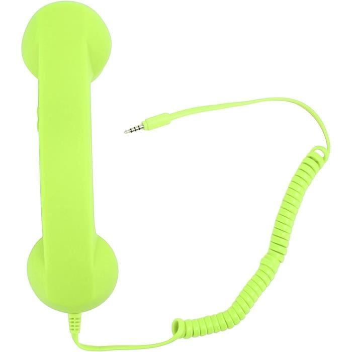 Combiné Téléphonique Rétro - Prise Jack 3.5mm - Micro Intégré - Pour Smartphone/tablette