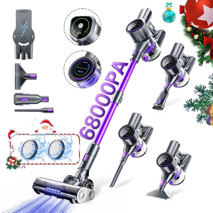 P40 Aspirateur Balai Sans Fil 68000Pa/600W - 8*3000mAh Batterie - Autonomie 70mins - 2 Ecran Tactile - Filtration 7couches - 1.5 L - Smartai