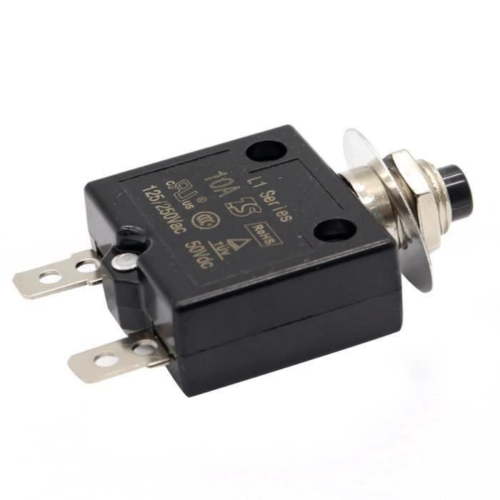 Disjoncteur Thermique 20A 125-250V AC - Bouton-poussoir De Réinitialisation - Lot De 5 Avec Capuchons étanches