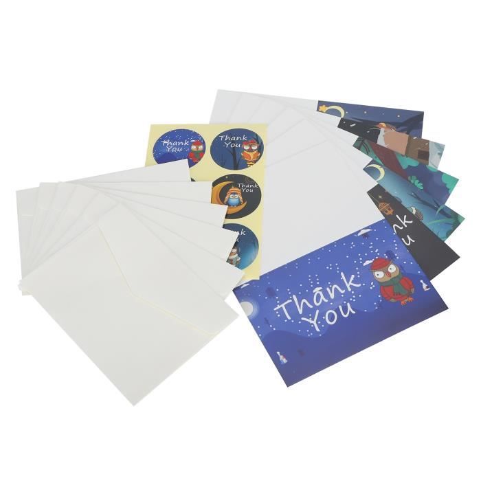 Sonew Cartes de voeux avec enveloppe Carte de voeux vierge de Thanksgiving  en papier multi-styles avec enveloppe et autocollant