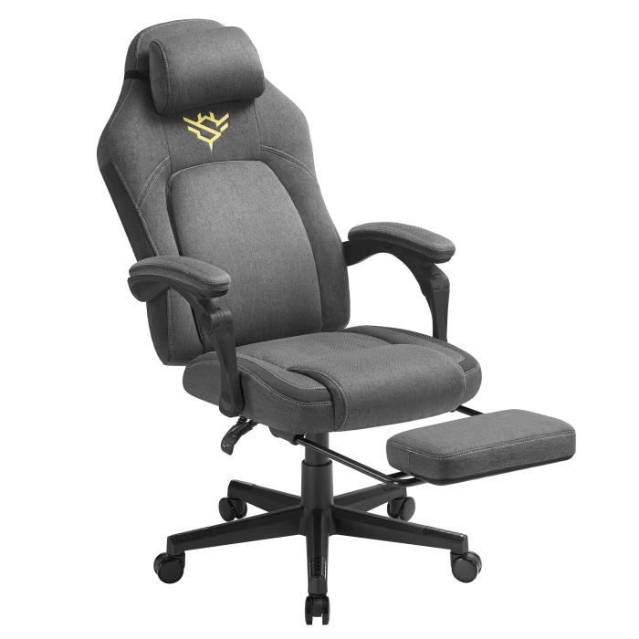 Chaise de bureau ergonomique avec repose-pieds, gris tourterelle 