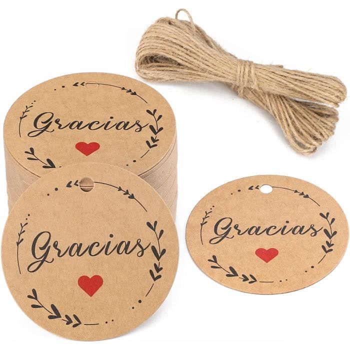 G2PLUS 100PCS Etichette in Carta Kraft,7x4C Etichette Regalo,Tag