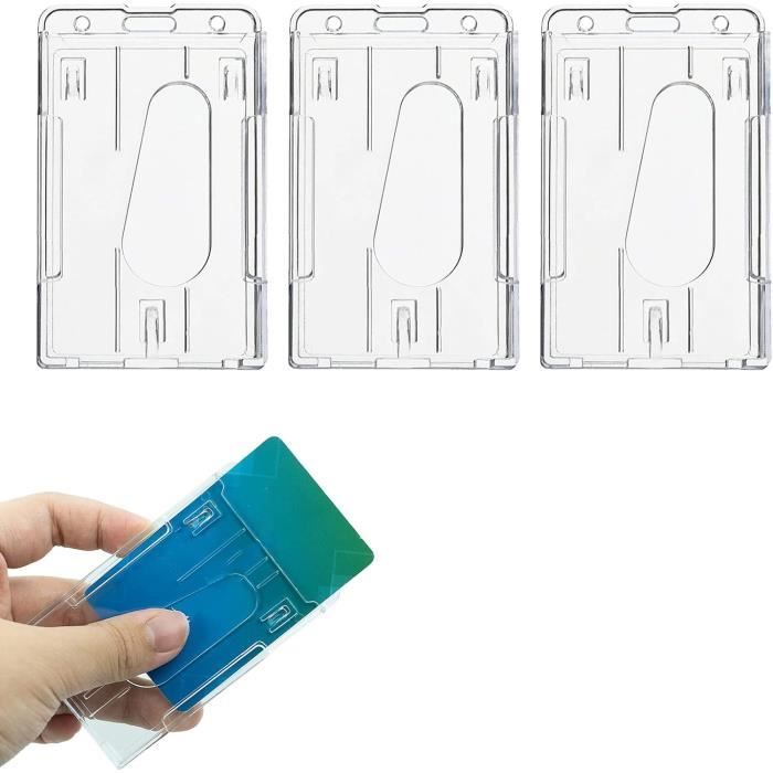 2 Porte-badges Rétractables Avec Cordon Et Housses Transparentes - Pour Cartes D'identité, Badges, Accès