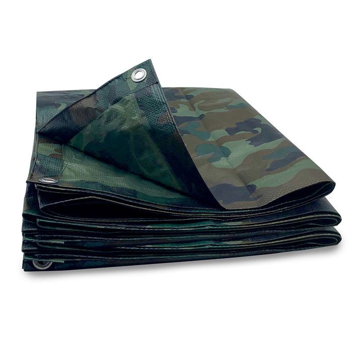 Bâche lourde réversible vert camouflage l.4 x L.5 m