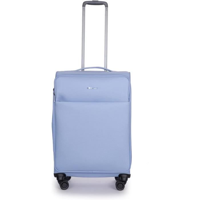 Todeco Valise moyenne taille 68cm, valise de voyage, rigide e légère abs valise de voyage à roulettes valises, 4 doubles roues, gris anthracite