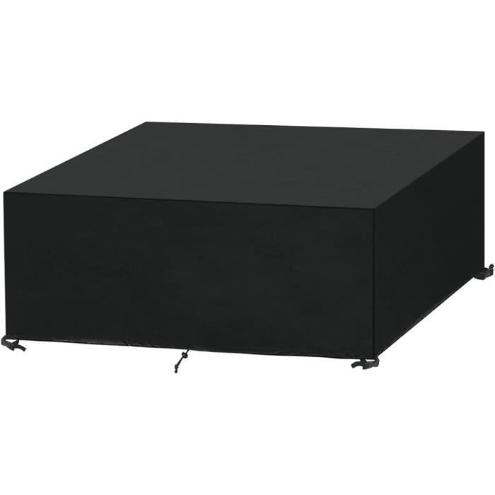 Housse De Table De Jardin Impermeable Noire Aktive 61548 - Protection Élastique Résistante 180x76x76 Cm Pour Meubles Extérieurs