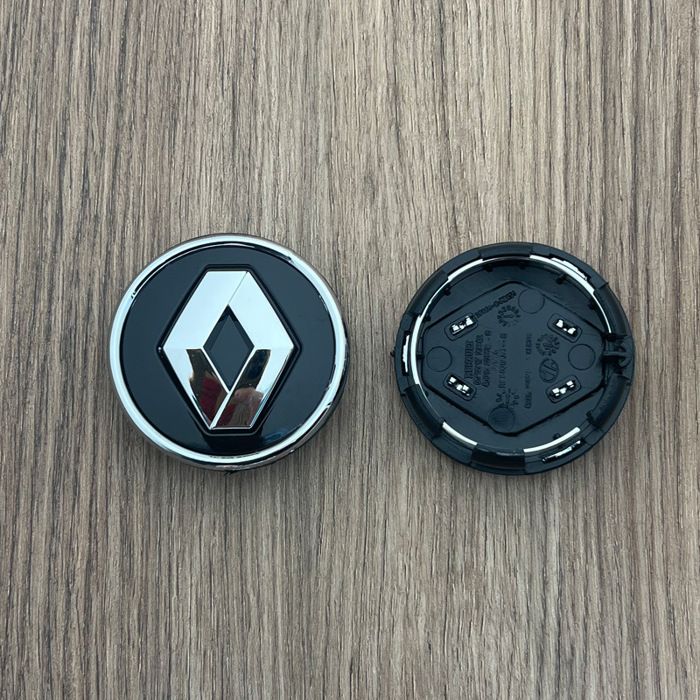 Lot De 4 Cache-Moyeux Noirs 57 Mm Avec Logo Pour Renault - Finition Élégante