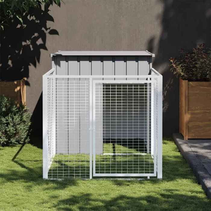 vidaXL Niche chien avec cour 110x201x110 cm - vue 2