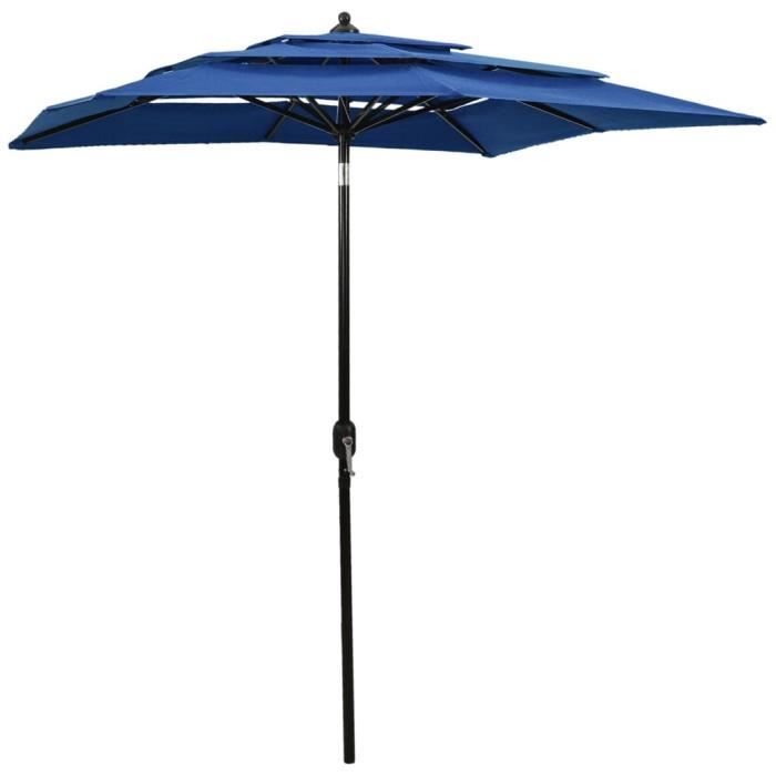vidaXL Parasol de jardin 200x200 cm azuré - vue 2