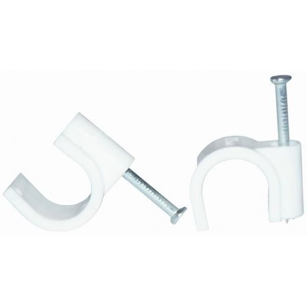 Voltman VOM512233 Confezione 20 clip cavo diametro 14 mm-White