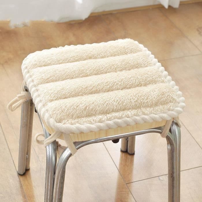 Coussin De Chaise Carré 40x40x5 Cm - En Coton Et Lin, Rembourrage éponge Haute Densité, Pour Maison Et Bureau