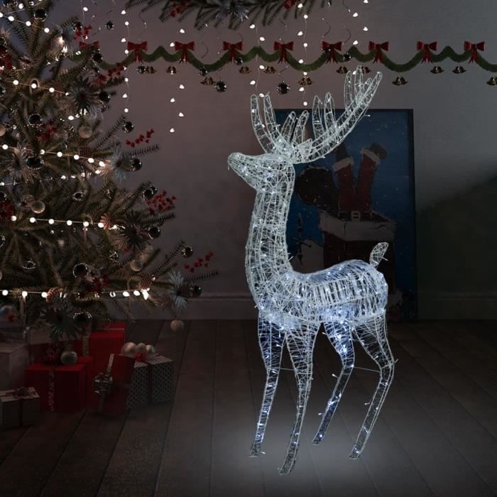 Père Noël Lumineux LED 51H cm - décoration de Noël LED - décoration  Lumineuse de Noël - 30 LEDs 3 Clignotantes - Blanc Froid