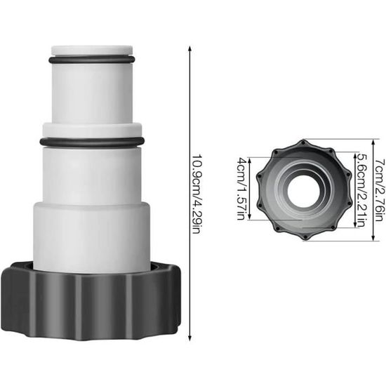 Adaptateur De Tuyau Pour Piscine Intex – Compatible Pompes 26341W, 26345W Et Autres, Kit Avec Joint étanche - 3