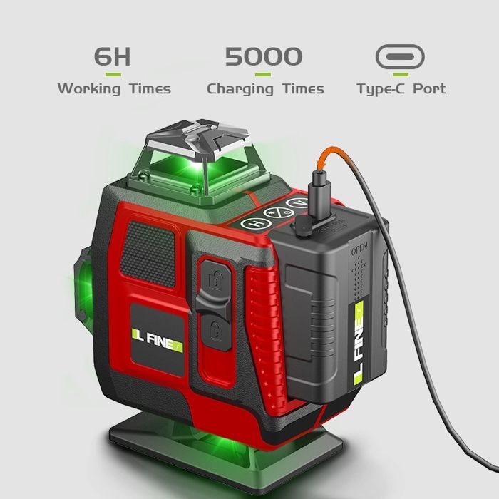 Niveau Laser Vert 4D 16 Lignes - Télécommande + 2 Batteries - KALEA-INFORMATIQUE