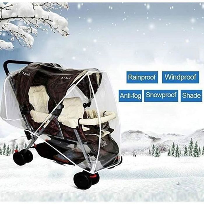 Habillage Imperméable pour Poussette Double Habillage Pluie Universel Habillage-Pluie Couverture