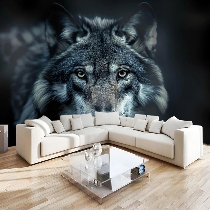 Papier Peint Panoramique Animal Loup Gris 250x175cm Poster Geant Mural papier-peint-panoramique-animal-loup-gris-250x175cm-poster-geant-mural