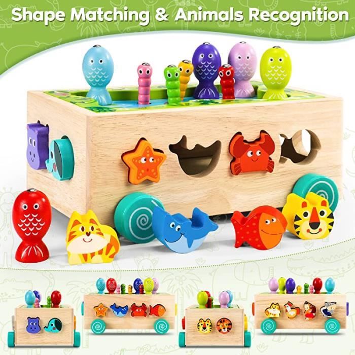 Jeu de pêche en bois Montessori - ELINELI - EliNeli - Pour enfant de 18