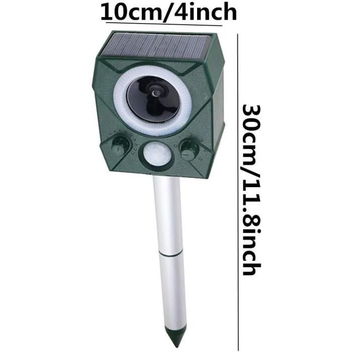 Répulsif à Ultrasons Solaire Pour Chats, Chiens, Rongeurs - Détecteur De Mouvement, étanche IPX66 - Pour Jardin, Cour, Terrasse