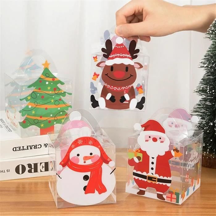 JCKD 25pcs Mini Boîtes Cadeaux Transparentes Pliables 5x5x5cm - Boîtes PET Pour Bonbons Mariage, Fête Et Anniversaire