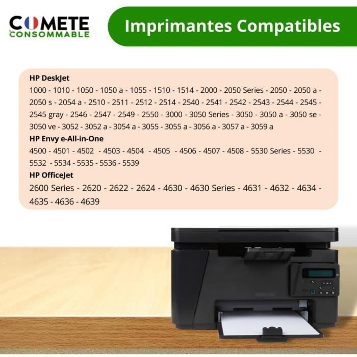 COMETE 1 Cartouche d'encre Compatible avec HP 302 pour imprimante