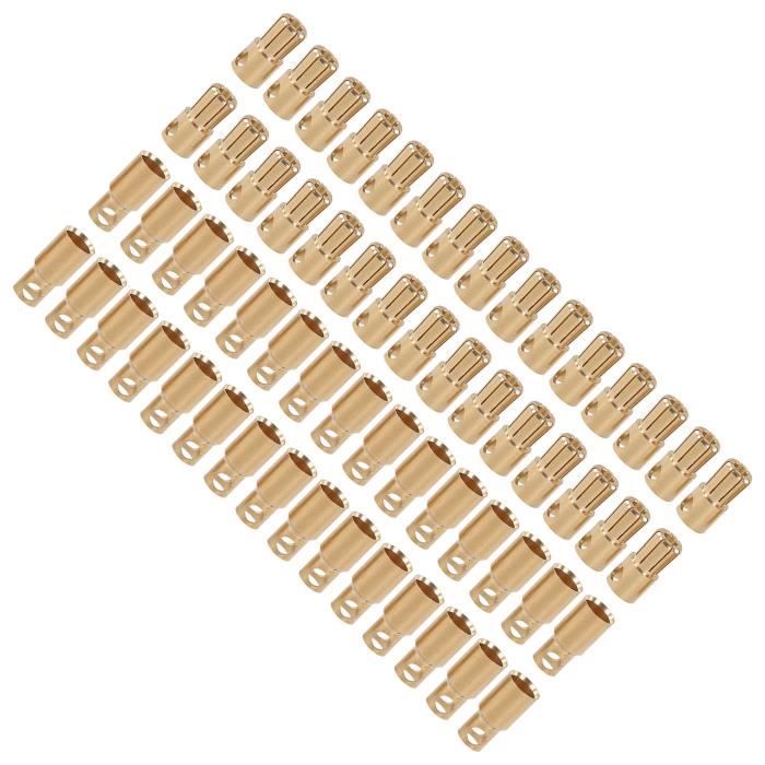 GTIWUNG 60 Paires 2.0mm/3.5mm/4mm Plaqué Or Connecteur Bullet