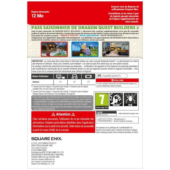 Dragon quest builders clearance 2 switch code