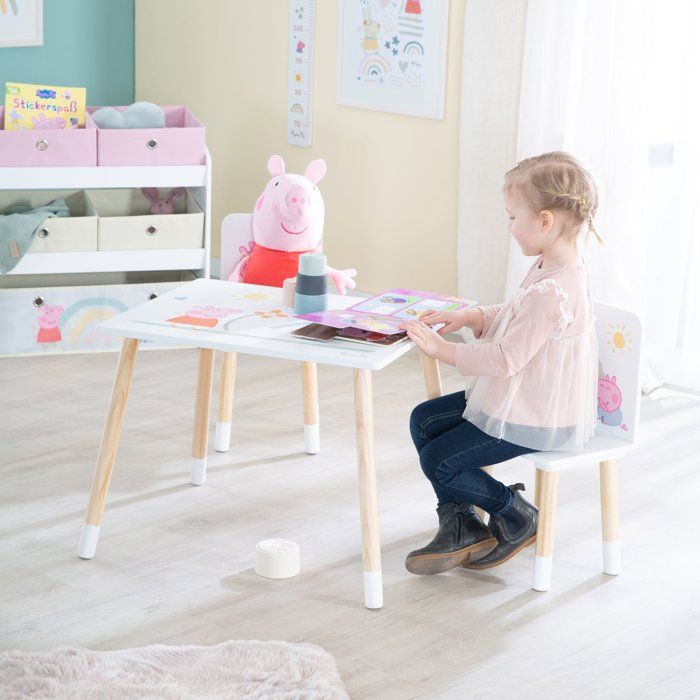 Peppa Pig Kinderkamertapijt Happy Pink 100 cm x 133 cm antislip geluidswerend kindertapijt speeltapijt speelmat meisje tapijt George Grampy Rabbit Mama Papa Mümmel Suzy Candy