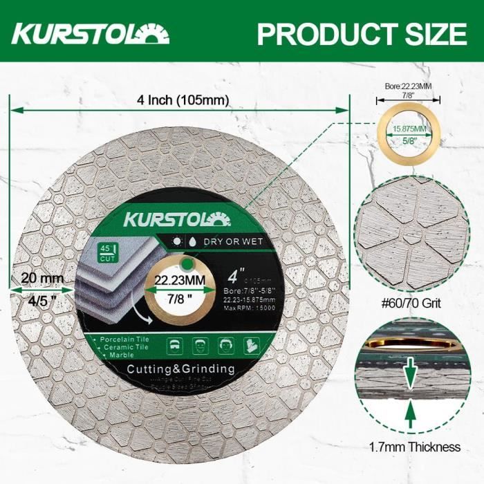 EZARC Disque Diamant 125 Mm Extra Fin Lot De 2 - Disque Carrelage Céramique Porcelaine Marbre