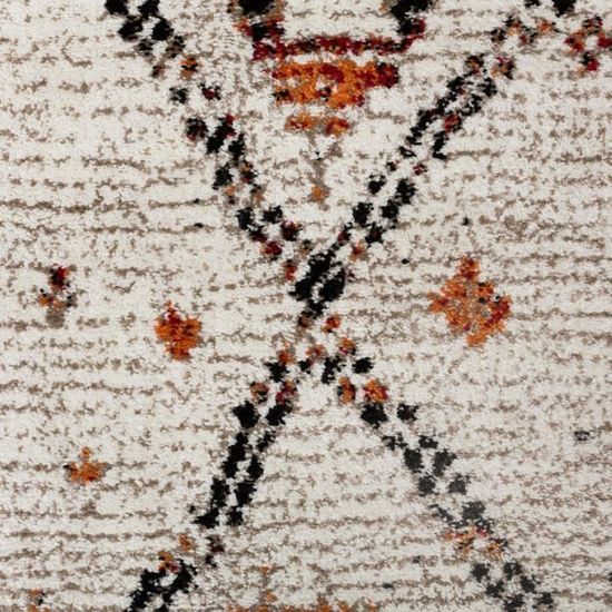 Designer tapis moderne nomades tapis dans carreau motifs chiné crème orange 