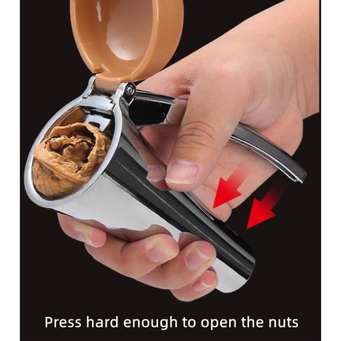 Casse-noisette En Aluminium Avec Poignée Bois - Multifonction Pour Noix, Noisettes, Amandes - Avec Ressort Et Fonction Tire-bouchon