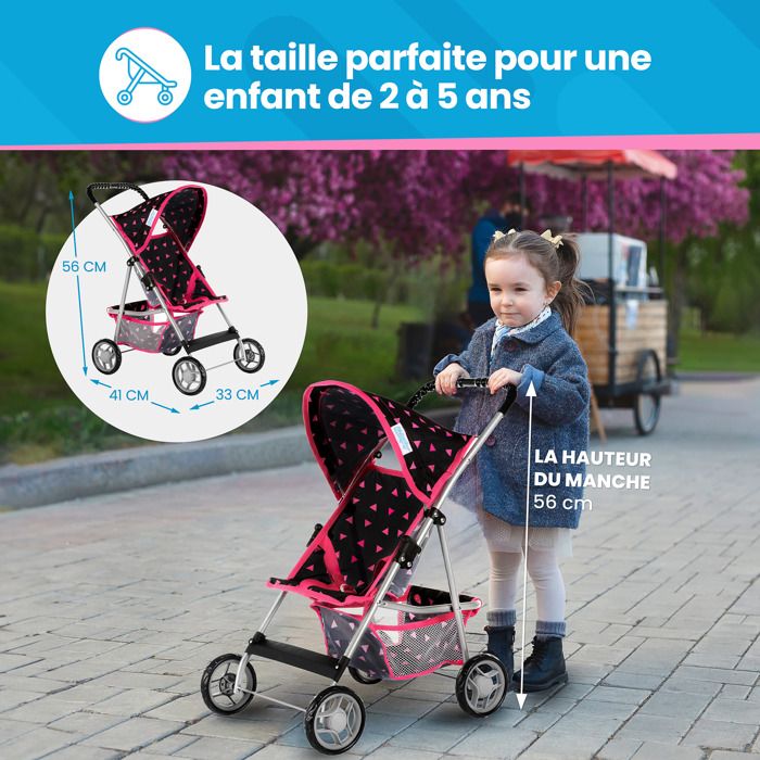 Kinderplay Poussette Poupee, Landeau Poupee Fille - Poussette pour Poupées,  Poussette de Conception Légère Stable, KP0290S - Cdiscount Jeux - Jouets