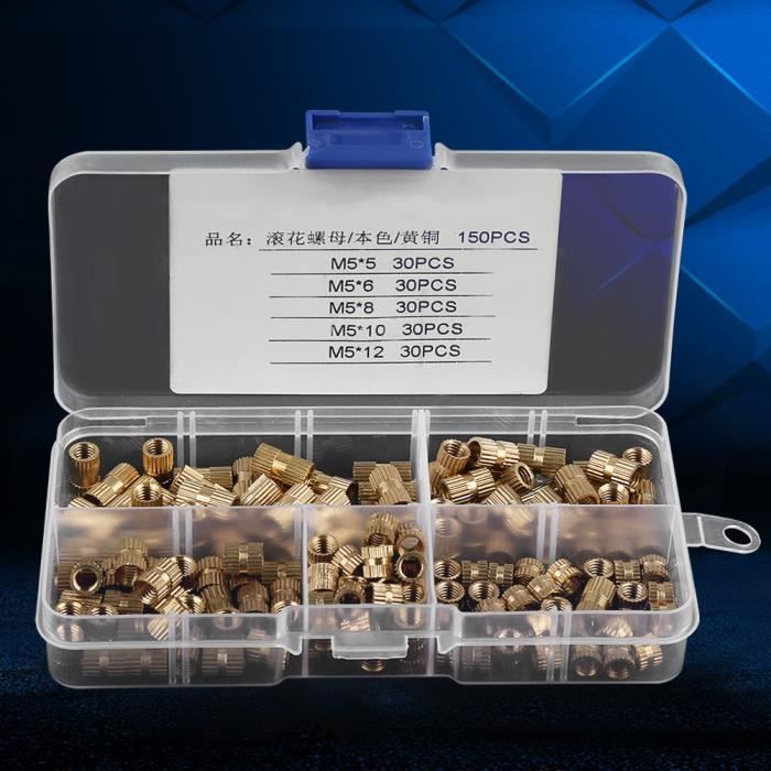 100 Écrous Moletés En Laiton M4 X 8mm - Filetage 0.7mm - Pour Bricolage & DIY - Neuf Sous Sachet