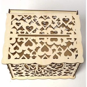 Boîte à Cartes De Mariage Blanche Avec Serrure - Modèle Floral En PVC - Ourwarm