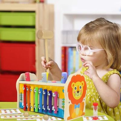 Banc à marteler avec xylophone Safari - Small foot - Jouets en bois