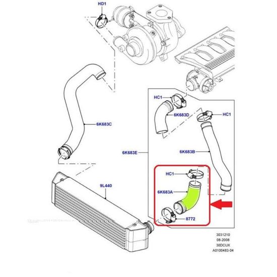 Tuyau D'aspiration Air Landrover Range Rover Sport | FPLA9C619AD