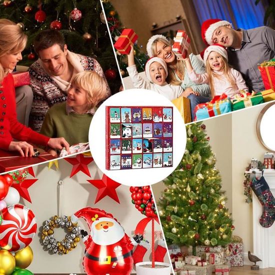 Calendrier De L'Avent 2024 – 24 Paires De Chaussettes Mix & Match, Motifs Noël, Unisexe, Cadeau Festif à Partir De 14 Ans