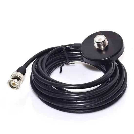 Antenne bibande VHF - UHF de radio mobile pour vehicule - voiture Support  magnetique de base 9cm BNC Fiche male Cable 5M pour - Achat / Vente antenne  auto-moto Antenne bibande VHF /