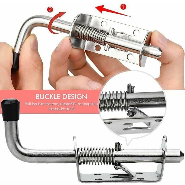 Verrou à Ressort Porte Loquet Boulon Serrure Pêne 400/12 MM Fermeture