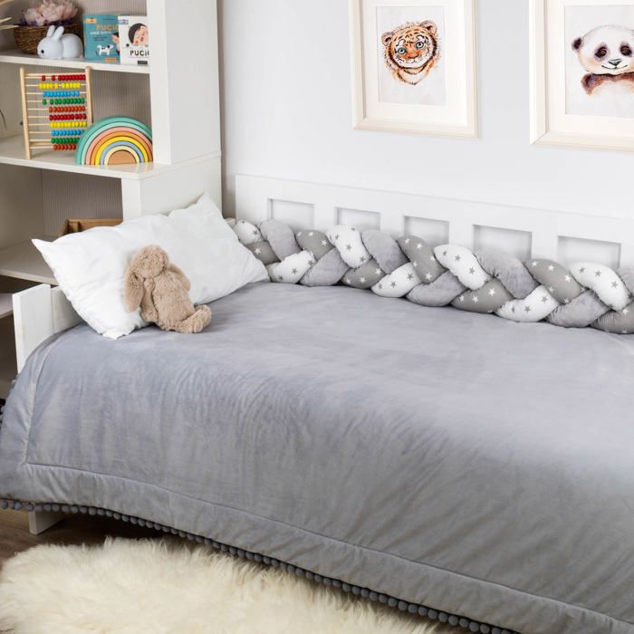 HIWX Lot De 2 Housses De Coussin 30x50 Cm Gris - Flanelle Douce - Pour Chambre Enfant, Salle De Jeux