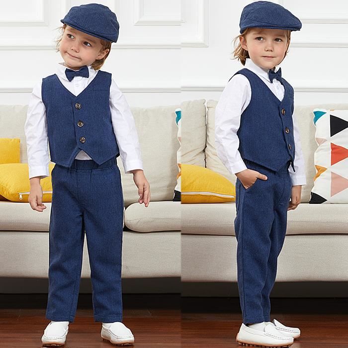 Costume Enfant Garcon Mariage Vestons 3pcs Vêtements Smoking Eglise Pâques  Bénédiction Formel Tenue Manches Longues 12 Mois à 4 Ans