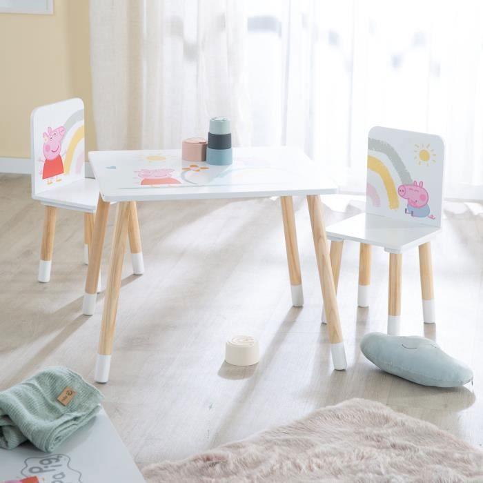 Roba Ensemble Table Chaises Enfant Bois 3 Pièces