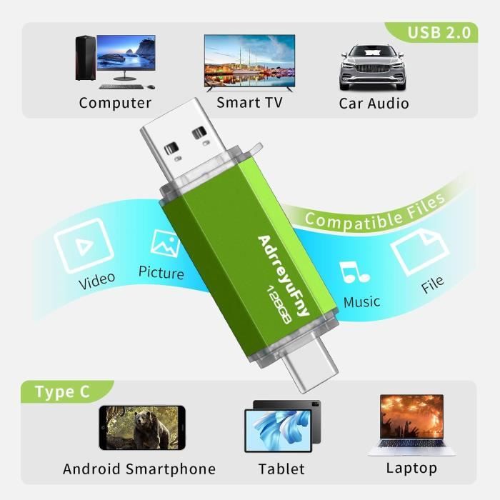 128GO 128GB Clé USB 3.0 OTG Mémoire Flash Drive Pliable Pour Smartphone  Android Tablette BLEU - Cdiscount Informatique