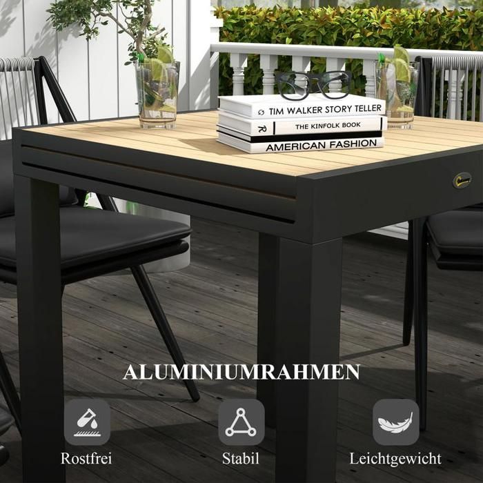 Table de jardin extensible pour 6 personnes, charge maximale 70 kg ...