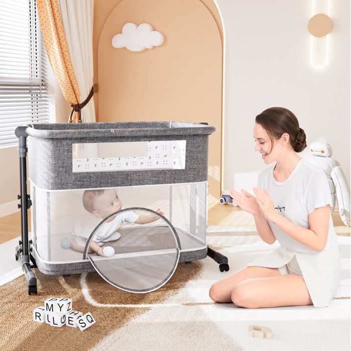 Lit Cododo Bébé 4 En 1 Helangel - Modulable Avec Matelas Confortable | Jusqu'à 6 Mois